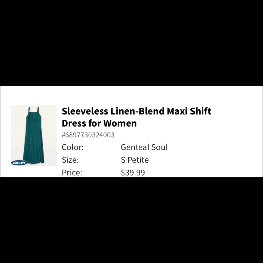 Old Navy Sleeveless Linen Blend Maxi Shift Dress